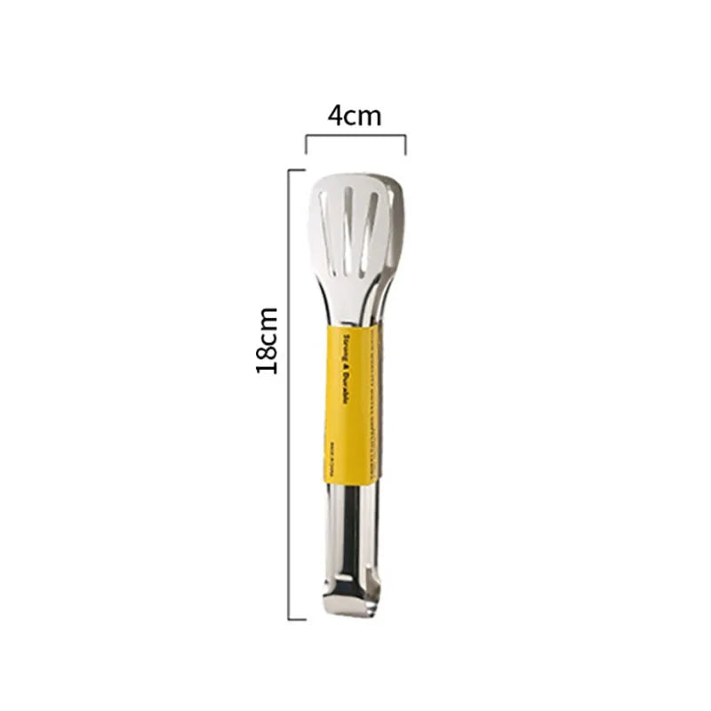 Stainless steel kitchen tongs, 18cm x 4cm, non-toxic cookware by Stel