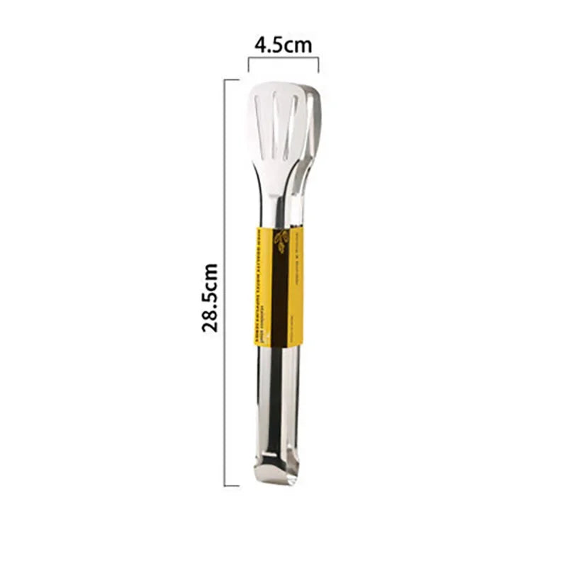 Stainless steel kitchen tongs with measurements, plastic-free non-toxic cookware by Stel