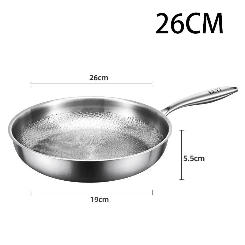 Stel 26cm stainless steel frying pan with textured non-toxic surface and ergonomic handle
